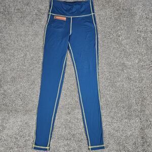 Erin Snow Peri Leggings Womens Medium Blue Baselayer Pocket Stretch Gorpcore